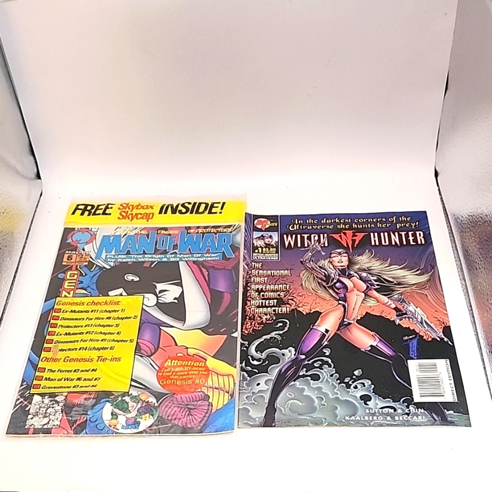 Vintage Malibu Comics Man of War #6 & Witch Hunter #1